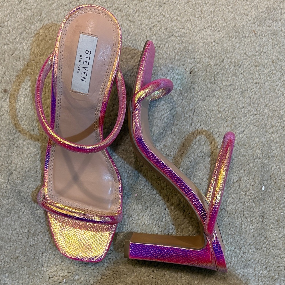 Steven New York Women's Florescent Multicolor 4 inch Heels-Size 9